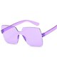 thumbnail image 4 of Gafas de sol de una sola pieza de color caramelo color combinado Gafas de sol cuadradas sin marco de tendencia europea y americana, 4 of 6