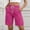Hot Pink women cargo shorts a1, variant on Cagogo Womens Cargo Short Pants Casual Elastic Waist Loose Fit Bermuda Shorts with Pockets Solid Streetwear Vacation Beach Summer Work Trousers, Brown 2XL