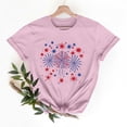 thumbnail image 4 of Short Sleeve Summer T-Shirts for Women Stars Hearts Printed Tops July 4th Outfits Casual Crew Neck Base Tees (M, Pink 01), 4 of 7