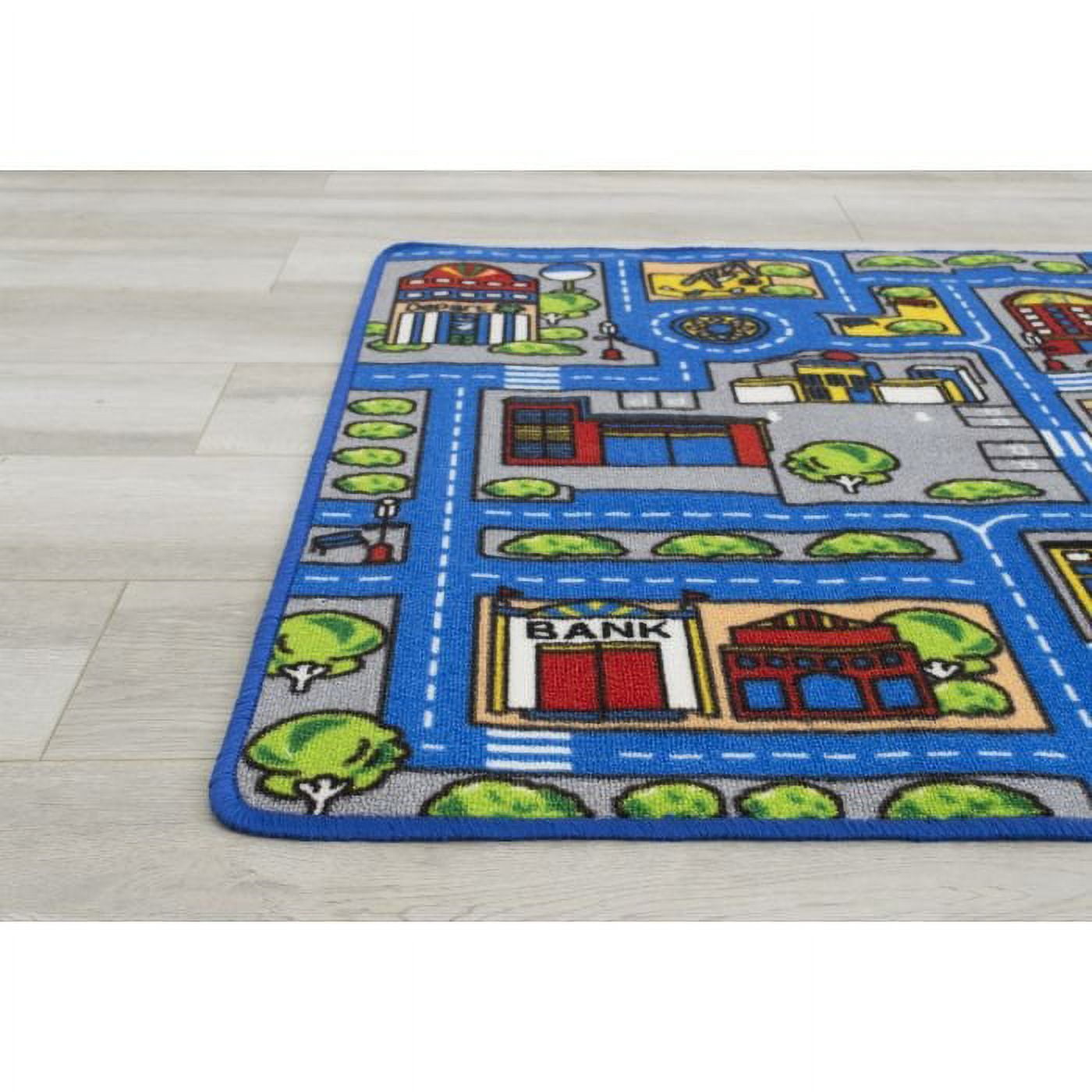 Kids Car Road Rugs City Map Play mat for Classroom/Baby Room Non-Slip Rubber Back