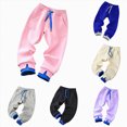 thumbnail image 4 of Child Boys Baggy Sweatpants Athletic Pants 3-12 Years Kids Elastic Waist Straight Leg Jogger Pants with Drawting Fall Winter Kids White Sweatpants Size 4-5 Years, 4 of 9