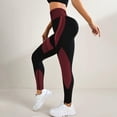 thumbnail image 5 of Color Block Leggings for Women Stretch High Waisted Buttery Soft Yoga Pants No See Through Running Athletic Tights, 5 of 8