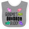 thumbnail image 3 of Inktastic Grandma's Fishing Buddy with Colorful Fish Boys or Girls Baby Bib, 3 of 4