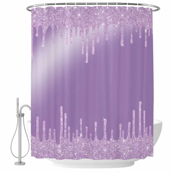 Purple Shower Curtain, Waterproof Shower Curtains for Bathroom, Modern Minimalist Silver Gradient Texture Art Washable Fabric Bathtub Curtain Set Bath Decor with 12 Hooks Extra Long 72"x96"