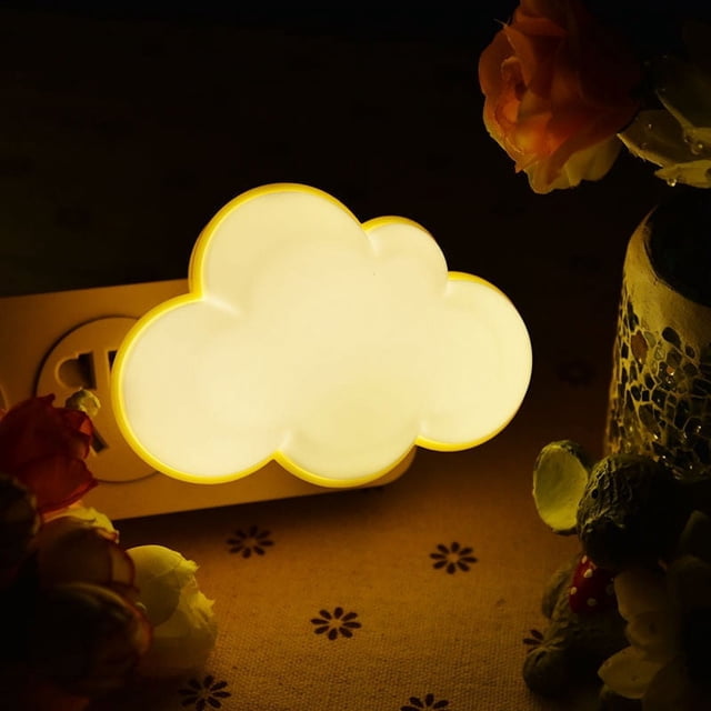 Luz nocturna LED, lámpara enchufable, luz nocturna en la nube, mini luces nocturnas lindas para adultos, niños, luz nocturna blanca, paquete de 2 brillar Electrónica