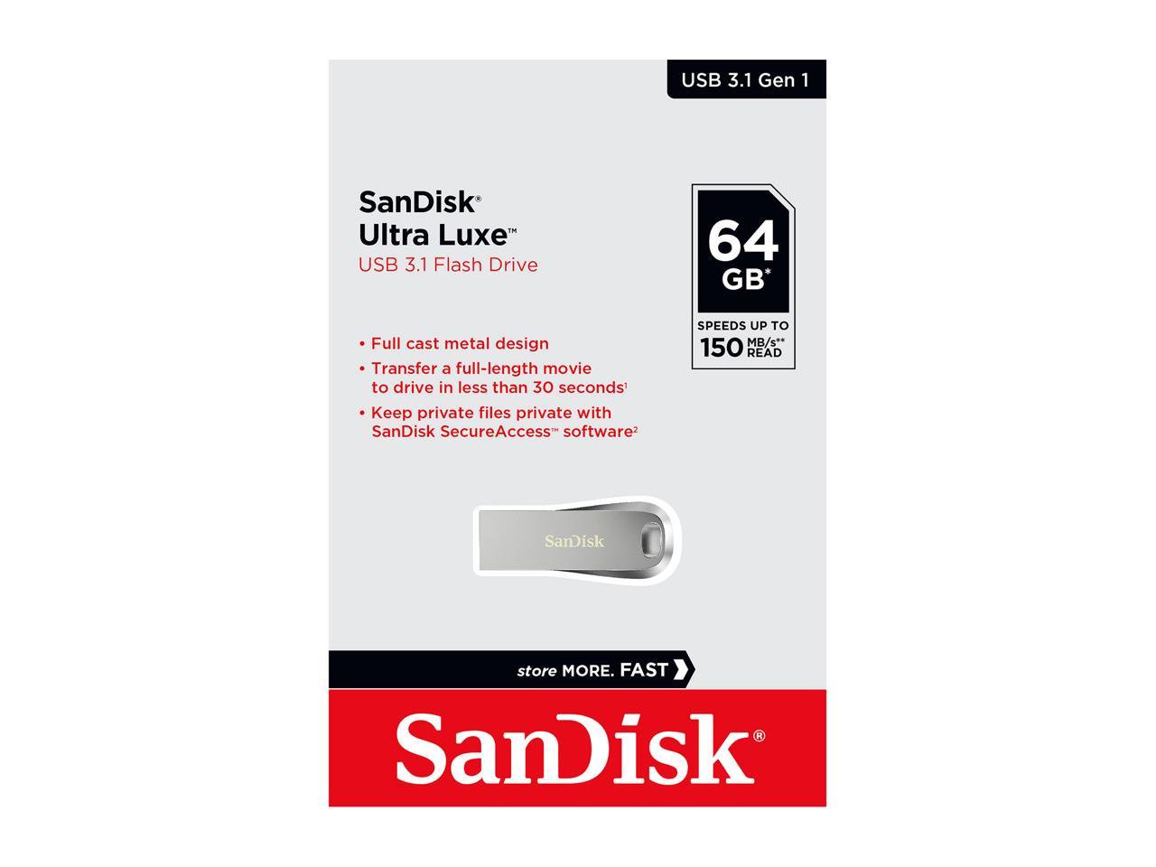SanDisk 64GB Ultra Luxe USB 3.1 Flash Drive, Speed Up to 150MB/s (SDCZ74-064G-G46) - image 5 of 5
