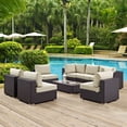 thumbnail image 1 of Modway Convene Sectionnel de Mobilier de Patio Extérieur en 8 Pcs, Beige, 1 of 8