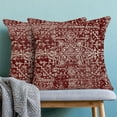thumbnail image 3 of Boho Pillow Covers 18x18 Set of 2, Burgandy Red Carpet Pattern Decorative Throw Pillows Linen Ethnic Design Farmhouse Cushion Pillow Covers for Sofa Couch Outdoor Decor, 3 of 6