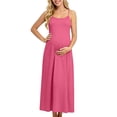 thumbnail image 2 of PBFRDSJ Women's Maternity Cami Dresses Sleeveless Backless Casual Dress Spaghetti Strap Flowy Loose Long Sundress, 2 of 9