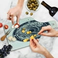 thumbnail image 4 of Compass Cutting Board, Sea Navigation with a Drawing of Tempest Inside Big Wave Adventure Journey, Tempered Glass Cutting and Serving Board, Wine Bottle Shape, Night Blue White, by Ambesonne, 4 of 5