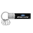 thumbnail image 2 of iPick Image for Ford Escape Black Real Leather Strap Chrome Round Hook Metal Key Chain, Official Licensed, 2 of 4