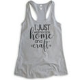 thumbnail image 1 of I Just Wanna Stay Home And Craft Tank Top, Ladies Racerback Tank Top, Crafting Crafter Hobby Tank, Heather Gray, XX-Large, 1 of 3