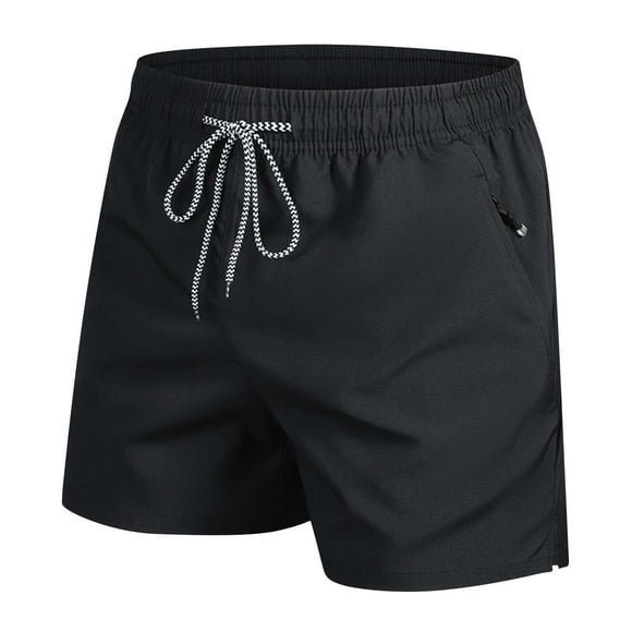 pstuiky Pantalones cortos de entrenamiento para hombre, Pantalones cortos transpirables con cremallera y bolsillos para hombre, de color liso, informales, para vacaciones