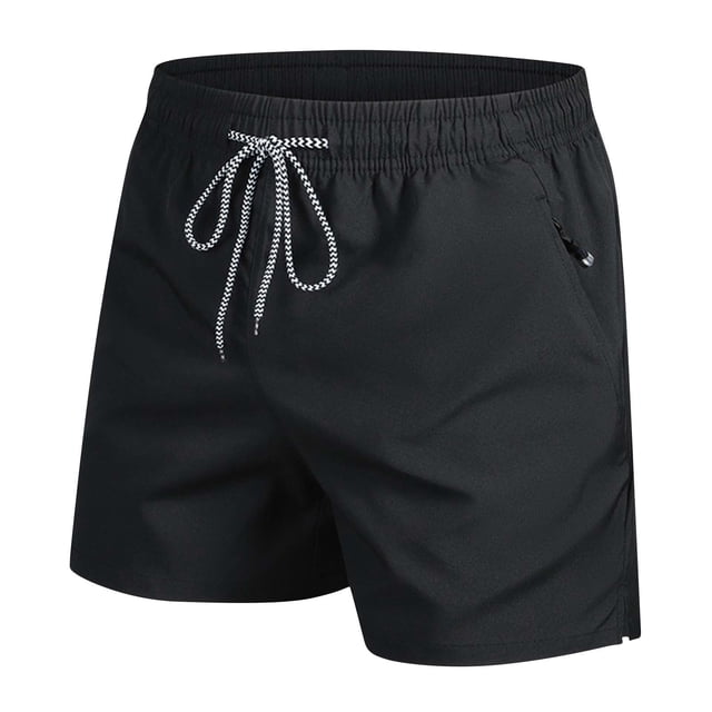 pstuiky Pantalones cortos de entrenamiento para hombre, Pantalones cortos transpirables con cremallera y bolsillos para hombre, de color liso, informales, para vacaciones