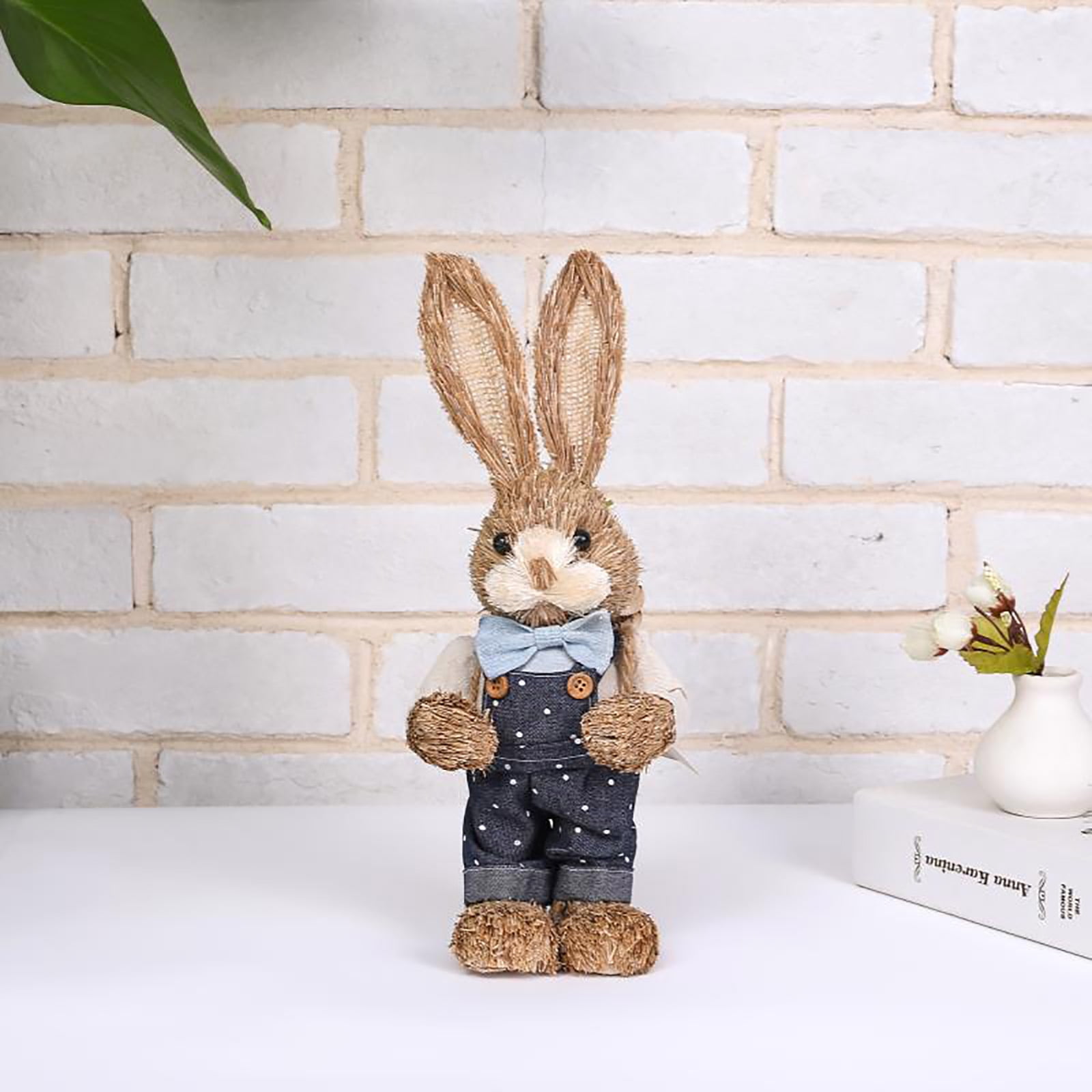 Artificial Straw Rabbit Home Garden Rabbit Decoration Easter Theme