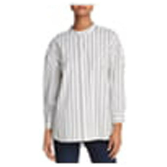 Joie Womens Pani Striped Button Up Shirt, White, Small