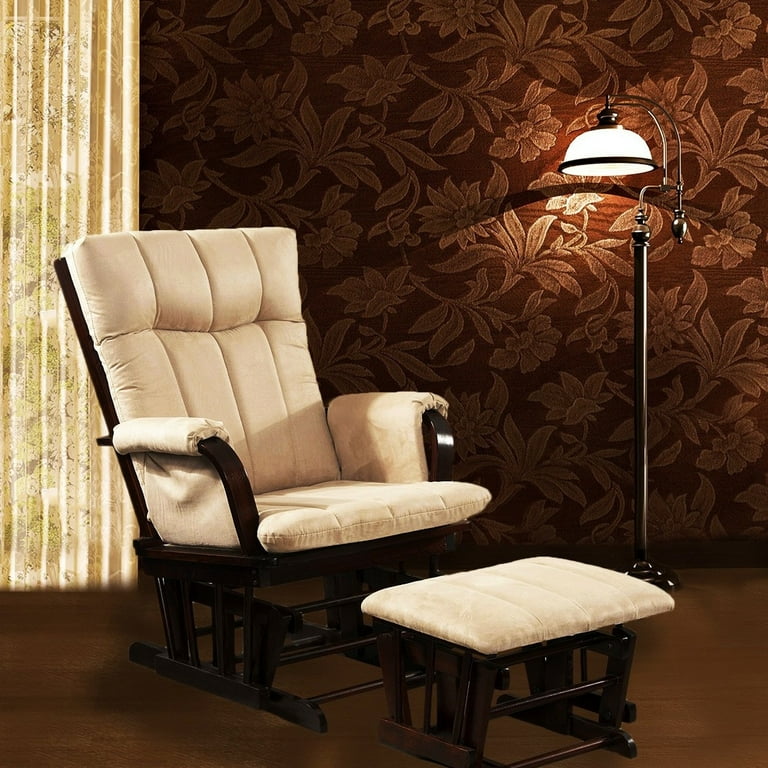Artiva USA Home Deluxe Mocha Microfiber Cushion Glider Chair and