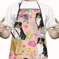 thumbnail image 2 of Bernese Mountain Dogs with Pioneer Flower Apron-Garden Aprons for Women with Pockets-Cotton Linen Waterproof Kitchen Cooking Gardening Aprons Adjustable for Kitchen,Cooking,BBQ and Salon 33x27 Inch, 2 of 4