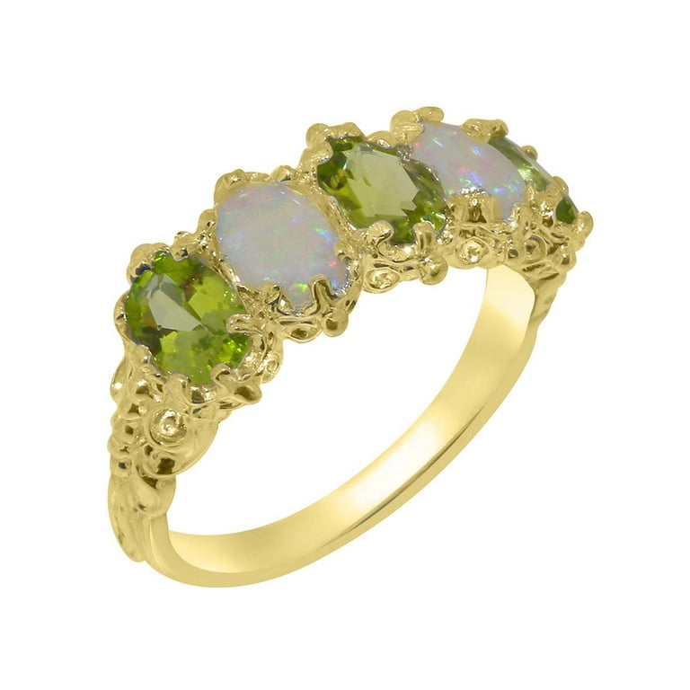 Opal and 2024 peridot ring