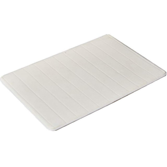 Tapis de Bain en Mousse Mémoire Antidérapant, Tapis de Bain Absorbant, Tapis de Salle de Bain, Tapis de Bain, Tapis de Douche (50 X 80 cm, Crème)