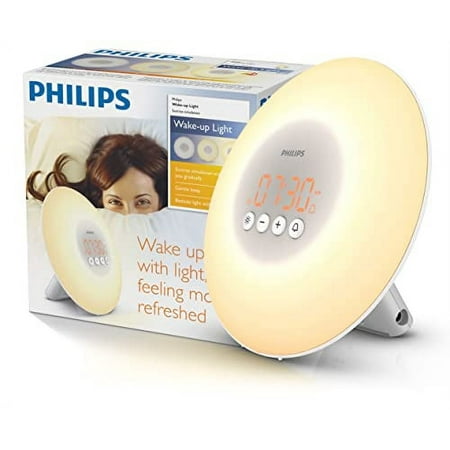 Philips SmartSleep Wake-Up Light Therapy Alarm Clock with Sunrise Simulation, White, HF3500/60
