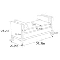 thumbnail image 6 of 53.5"W Elegant Upholstered Bench, Ottoman with Wood Legs & Bolster Pillows for End of Bed, Bedroom, Living Room, Entryway, Ivory, 6 of 6