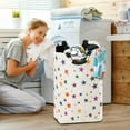 thumbnail image 5 of Yayeee Freestanding Laundry Hamper with Handle Collapsible Large Storage Basket for Clothes, Beige Stars, 5 of 7