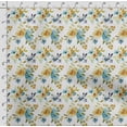 thumbnail image 4 of Soimoi Watercolor Floral Print,Cotton Poplin, Sewing Fabric Sold by The Yard 42 Inch Wide,Sewing Craft Quilting/ Quilt Making Fabric, White, 4 of 5