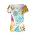 thumbnail image 4 of Blusa suelta de manga corta con cuello en V informal estampada a la moda para mujer OAVQHLG3B Store lin121212, 4 of 4