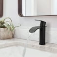 thumbnail image 2 of WOWOW Waterfall Bathroom Faucet Matte Black: Bathroom Sink Faucet for 1 Hole or 3 Holes, Single Handle Vanity Faucet with Metal Pop up Drain, Stainless Steel Basin Sink Faucet Tap for RV, 2 of 8