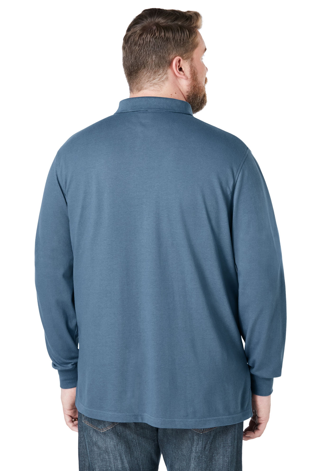 KingSize Mens Big & Tall Long-Sleeve Rugby Polo