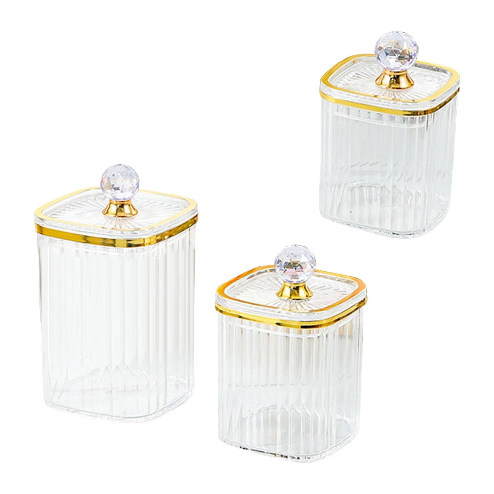Baoblaze 3 Pieces Airtight Food Storage Container Grain Jar for Kitchen Wedding Candy Clear Big Diamond