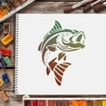 thumbnail image 6 of Fish Stencil Template 12"x12"/30x30cm Square Trout Fish Painting Stencil Template Reusable DIY Stencil Template for Home Decor (White) DIY, 6 of 9