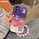 thumbnail image 2 of Korean Lovely Bear Case For Samsung Galaxy S23 Ultra S22 Plus S21 FE S20 A23 A33 A53 A13 A52 A22 A32 Wrist Strap Chain Cover, 2 of 5