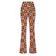 thumbnail image 6 of High Waisted Flare Leggings for Women Women's Vintage Printed High Waisted Modern Tight Fitting Bag Hip Casual Plastic Flared Pants Long Pants,Orange,M, 6 of 9