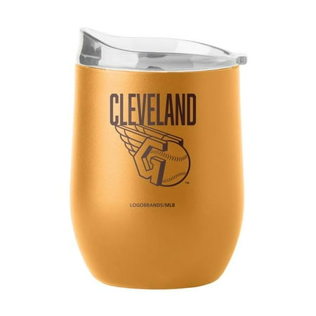 Logo Brands 509-S16PB-OAK-49 Cleveland Guardians 16 oz Huddle Powder Coat Curved Beverage