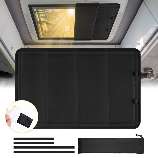 AMERTEER RV Door Window Shade Magnetic Foldable Blackout Window Cover with Reflective Silvery Coating | UV Protection Sun Shade for RV Travel | RV Accessories Must-Have for Camping & Roa