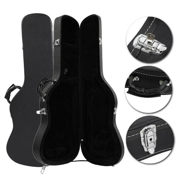 Glarry Straight Flange portable Flat Surface ST Electric Guitar Hard Shell Case Black