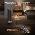 thumbnail image 6 of DREO Space Heater for Inside, 1500W Electric Heater with Dual-DC Motor, PTC Ceramic Heating & 8-Layer Safety Protection, ECO Mode, Precise Thermostat, 12H Timer & 20" Heaters for Home Office, 6 of 8
