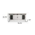 thumbnail image 3 of 79" White Solid Wood Cabinet Enclosed Storage Distressed TV Stand, 3 of 8
