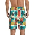 thumbnail image 4 of Lsque Colorful Hawaii Palms Mens Sleep Pajama Shorts,Short Pajama Pants, Cotton Ultra-Soft Knit-XX-Large, 4 of 9