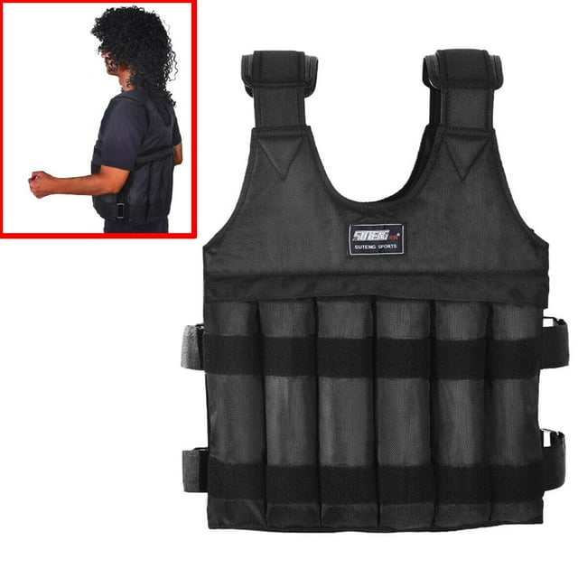 Veste de Poids Ajustable Respirante Antichoc avec Multi-Poches pour Course, Levage de Poids, Entraînement Physique