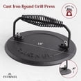 thumbnail image 4 of Cuisinel Cast Iron Grill Press Round Pre-Seasoned Panini & Burger Smasher, 4 of 7