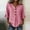 Hot Pink women v neck blouses a1, variant on Women Summer V Neck 3/4 Sleeve Button Down Striped Casual Blouses Tops Flowy Basic Pullover Tee Shirts Beach Vacation Outfits, Hot Pink M