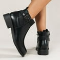 thumbnail image 4 of Bnwani Boots Women New Fall Fashion Thick Chunky Versatile Boot Black Size 5.5, 4 of 7