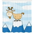 thumbnail image 3 of Ambesonne Goat Shower Curtain, Doodle Goat Mountain Pick, 69"Wx70"L, Multicolor, 3 of 3