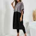 thumbnail image 3 of Change Robe Colorblock Batwing Sleeve Warm Comfortable Wearable Surf Poncho Towel Grey Black M, 3 of 6
