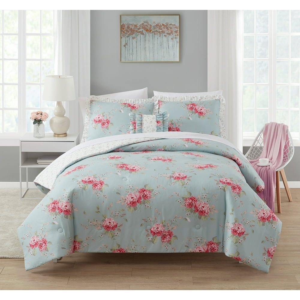 Simply Shabby Chic Reversible Belle Hydrangea 4Piece Comforter Set