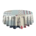 thumbnail image 5 of Pioneer Flower Floral Print Pattern Round Tablecloth 60"x60",Wrinkle Wipeable Table Cloth for Kitchen Dining Room Picnic Patio Party, 5 of 6