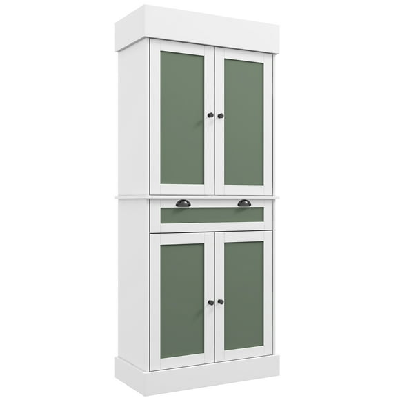 Costway 72" Kitchen Buffet Hutch Pantry Cabinet Cupboard with 4 Doors & Adjustable Shelves